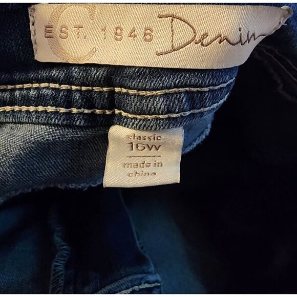 CATO Premium Jeans Women Classic Size 16 Mid Rise Denim Embroidered Pockets - Picture 4 of 16